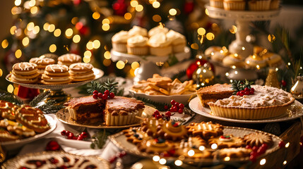 Naklejka premium christmas cupcakes with candles