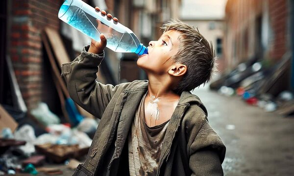 Urban Child Overcoming Poverty with Basic Necessities | Access to Clean Water in Harsh City Conditions"