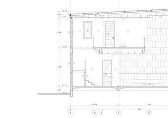 Floor plan designed building on the drawing.