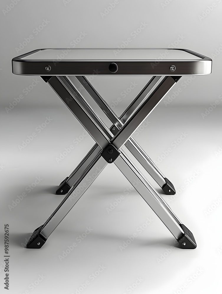 Poster lightweight and foldable card table with a minimalist and contemporary design isolated on a clean wh