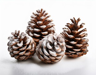 Freigestellte Tannenzapfen mit Schneebedeckung &ndash; Perfekte Dekoration f&uuml;r Winter und Weihnachten