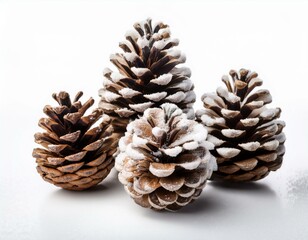 Freigestellte Tannenzapfen mit Schneebedeckung &ndash; Perfekte Dekoration f&uuml;r Winter und Weihnachten