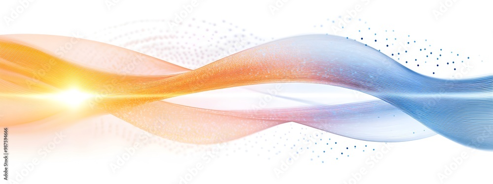 Poster luminous light wave flowing through waveguide vibrant of energetic abstract dynamics