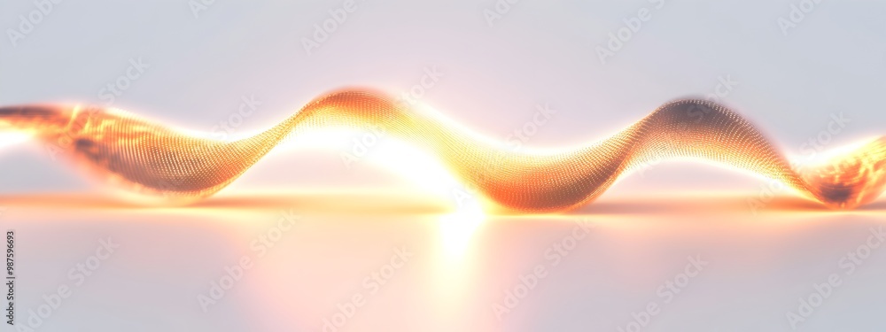 Poster mesmerizing 3d rendered light wave absorption visualized on pristine white background