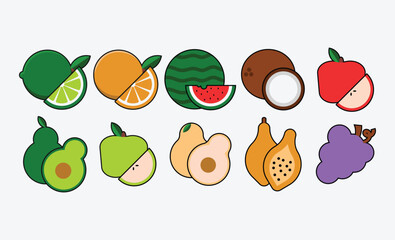 Semi Bold Fruits Illustrations