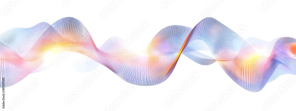 Poster mesmerizing light wave frequency modulation with vibrant gradient curves