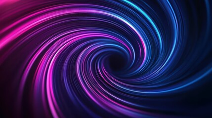 Vibrant Abstract Neon Light Swirl with Dynamic Blue and Pink Colors Creating a Futuristic and Energetic Visual Effect
