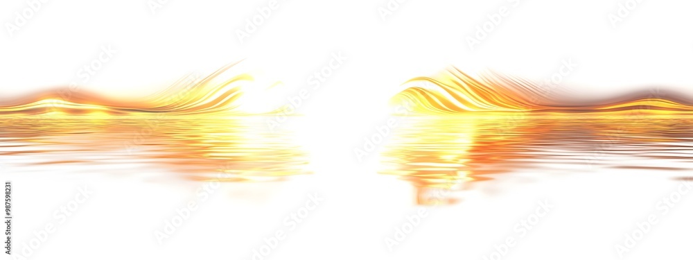 Poster mesmerizing light wave reflection captivating abstract pattern of shimmering light waves on