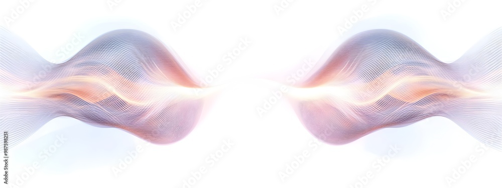 Poster mesmerizing light wave interference pattern constructive and destructive waves
