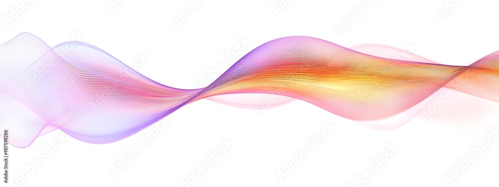 Poster mesmerizing light wave refraction vibrant gradient curves and flowing colors