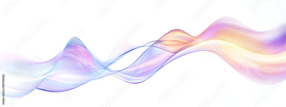Poster mesmerizing light wave with birefringence vibrant digital art of undulating spectrum