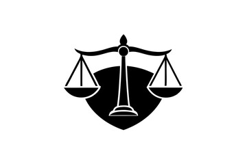 unique law firm icon logo black color simple vector art illustration