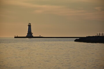 Fototapeta premium Salmon fishing on Lake Michigan 