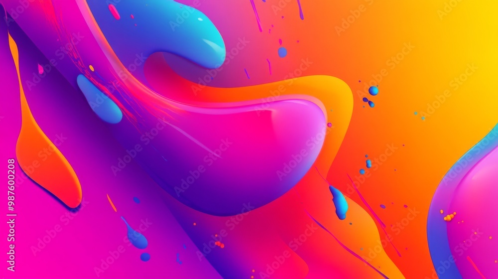 Leinwandbilder a vibrant, abstract background with colorful splashes and gradients, adding energy and dynamism to a