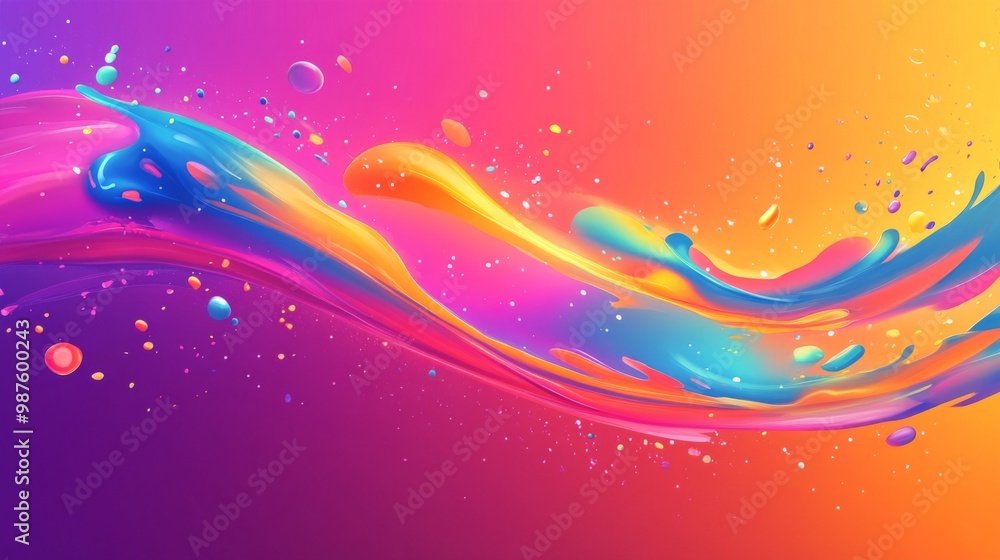 Fototapete a vibrant, abstract background with colorful splashes and gradients, adding energy and dynamism to a