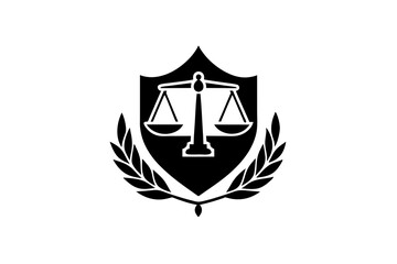 unique law firm icon logo black color simple vector art illustration