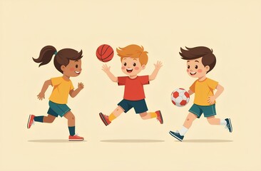 children playing soccer