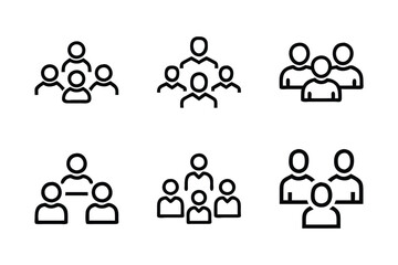 Vector silhouette style group icon bundle set design