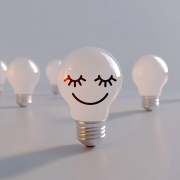 The concept of discovery, idea, problem solving, leadership. Light bulbs as a collective, a team.