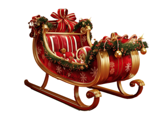 Santa's sleigh as element on transparent background