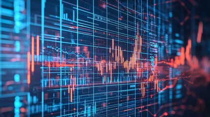 Fototapeta premium Business and technology concept. communication network. data analysis....