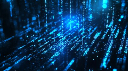 Blue binary code abstract background. technology background. Ultra realistic....