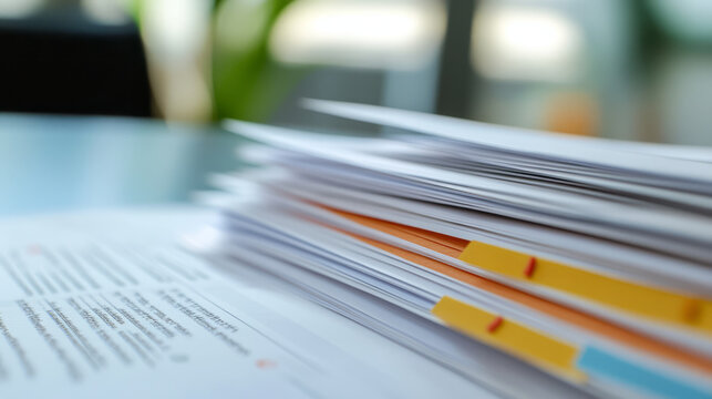 A close-up of legal documents with highlighted sections on new business rules