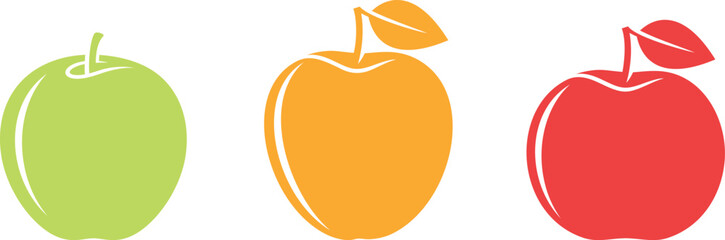 Apple  logo. Isolated apple on white background. Red apple