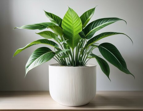Freigestellte gr&uuml;ne Zimmerpflanze in modernem Blumentopf &ndash; Ideal f&uuml;r Inneneinrichtung und Lifestyle-Projekte 