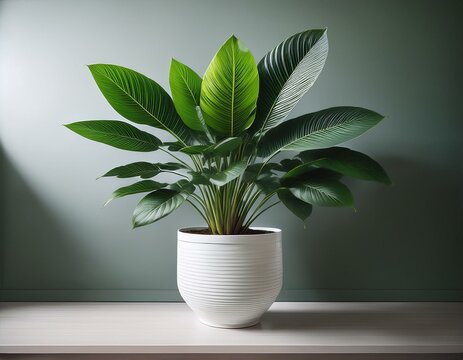 Freigestellte gr&uuml;ne Zimmerpflanze in modernem Blumentopf &ndash; Ideal f&uuml;r Inneneinrichtung und Lifestyle-Projekte 