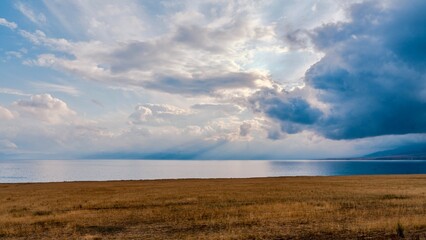 clouds over the field