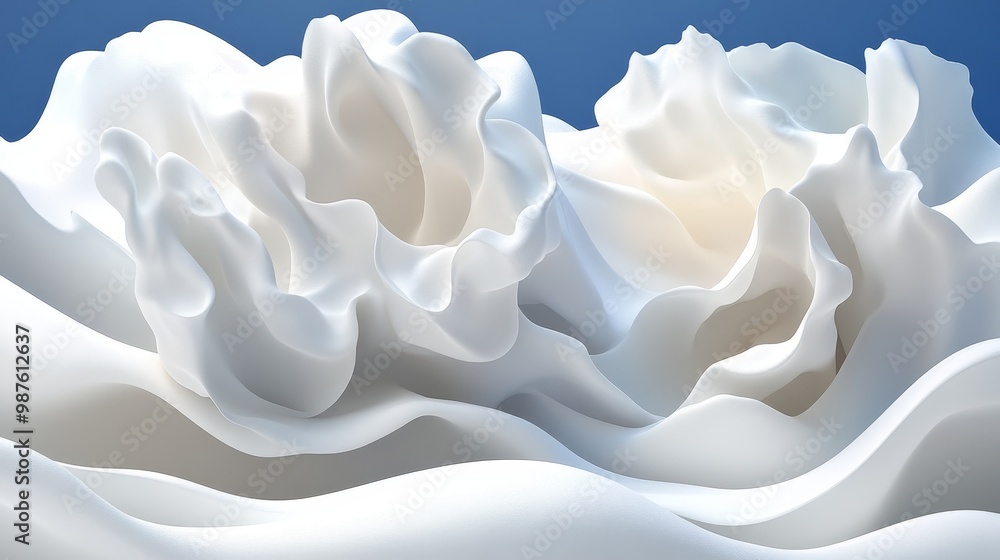 Aufkleber abstract white waves create a serene and elegant visual, perfect for backgrounds and artistic projec