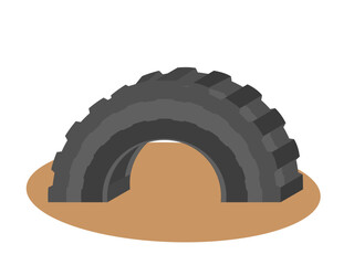 古タイヤの遊具 © tom