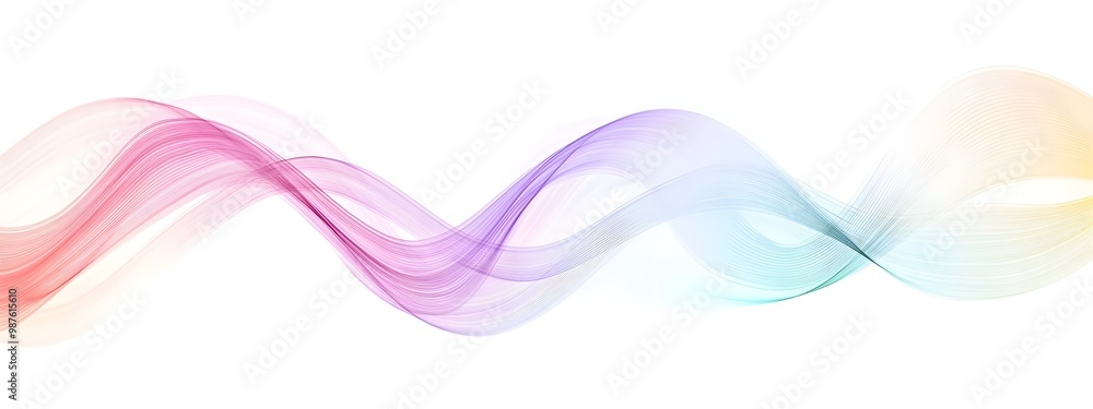 Poster monochromatic light wave a captivating digital of a smooth flowing single color light wave