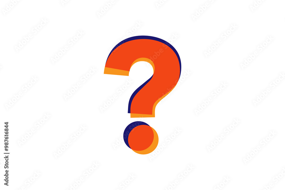 Poster large question mark. simple question icon with colors isolated on white background. flat vector icon