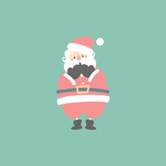 merry christmas and happy new year with cute santa claus, flat vector illustration cartoon character costume design