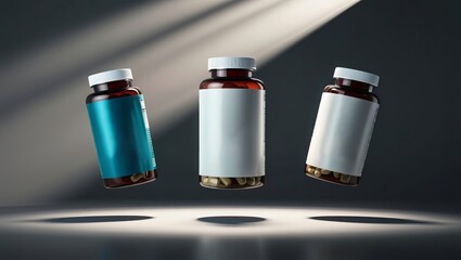 Fototapeta premium Aesthetic vitamin mockup products for promotion