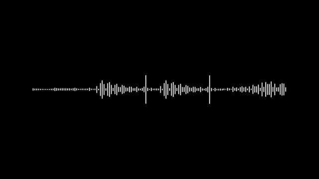 White and black audio visualization effect. Looping, unique, useful as an element or background, for demonstration and scientific visualization