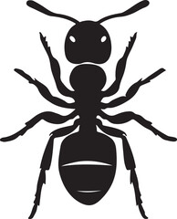 A wonderful Ant silhouette vector art illustration black color design with no background, ant animal icon for printable design and ant graphics.