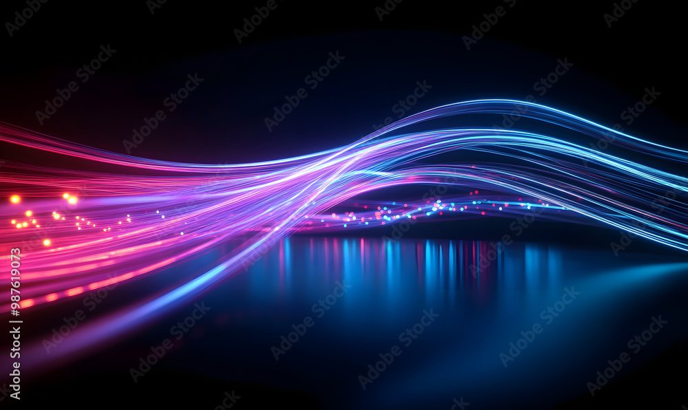 Poster line wave background gradient linear wallpaper background banner abstract purple lines background, g