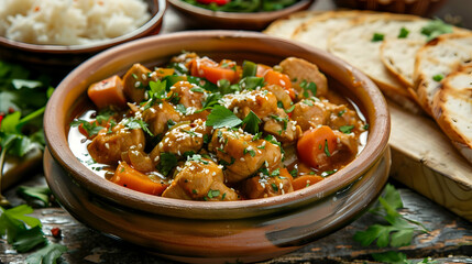 Chicken Stew with Carrots and Sesame Seeds Delicious and Appetizing