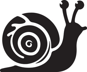A animal of Snail silhouette vector art illustration design with no background, snail pure black color icon ready for printable and walking on land. © Md Mujahid Fakir