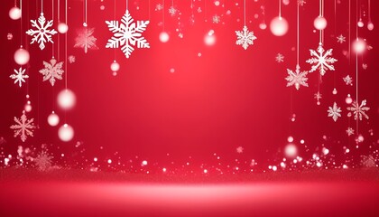 A flat red backdrop with faint shadowed snowflakes on the edges, creating a barely-there festive touch. Made with generative AI technology