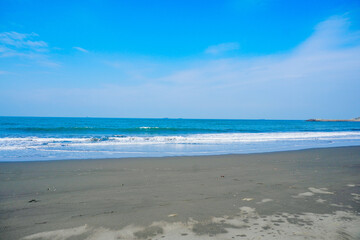 Kaohsiung, Taiwan, Republic of China, 01 25 2024: The landscape of Kaosiung Sizihwan Bay beach in Kaohsiung 