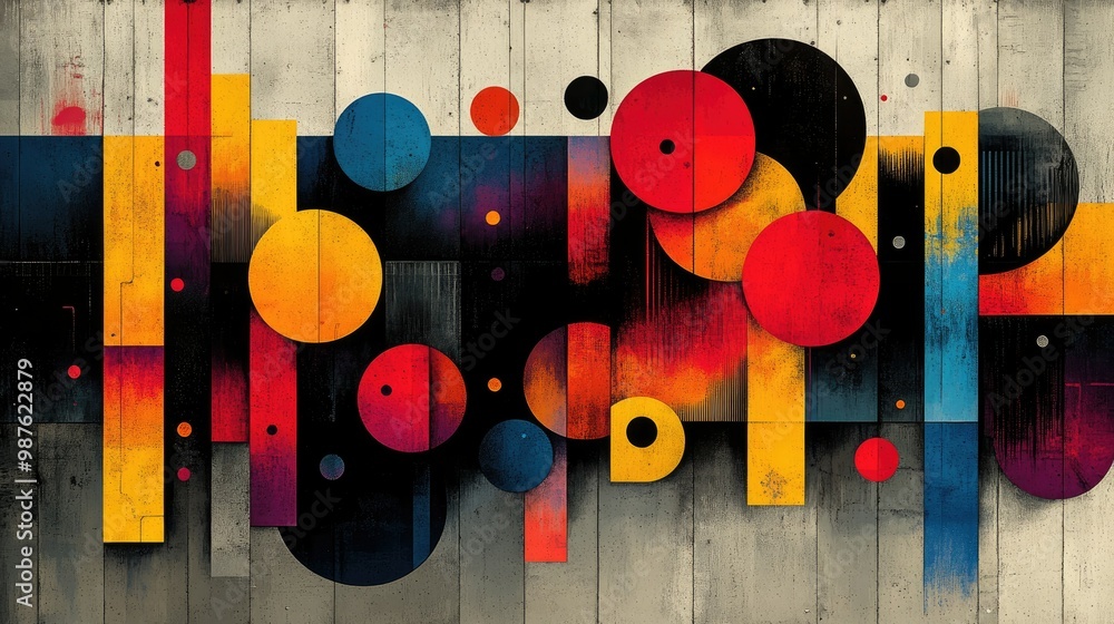 Fototapete bold typography poster design with vibrant colors and dynamic layout