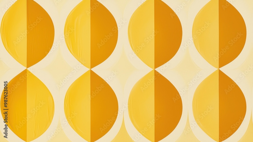 Aufkleber geometric yellow pattern with bold shapes, creating a modern and stylish effect.