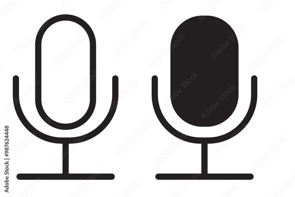 Poster record microphone vector icon. the symbol microphone for web site. illustration retro microphone for