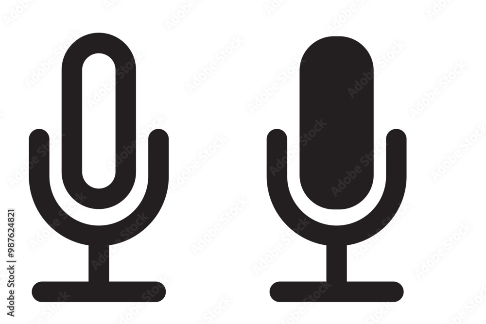 Poster record microphone vector icon. the symbol microphone for web site. illustration retro microphone for