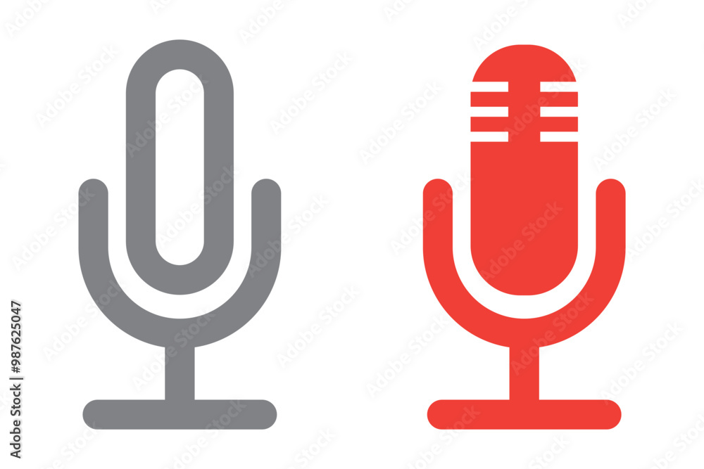 Poster record microphone vector icon. the symbol microphone for web site. illustration retro microphone for