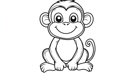 Fototapeta premium A cute cartoon monkey with big eyes and a big smile. This image is perfect for children's books, websites, and other projects.